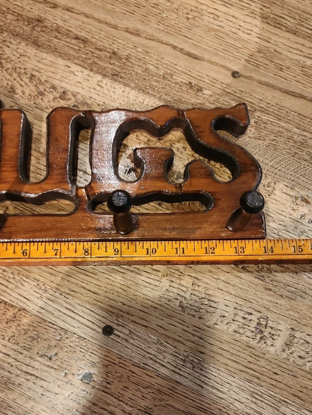 Wooden Mugs Wall Rack - Brown